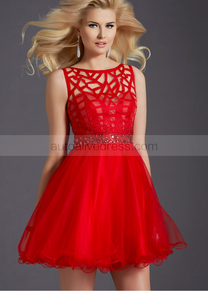 Beaded Knee Length Dresses